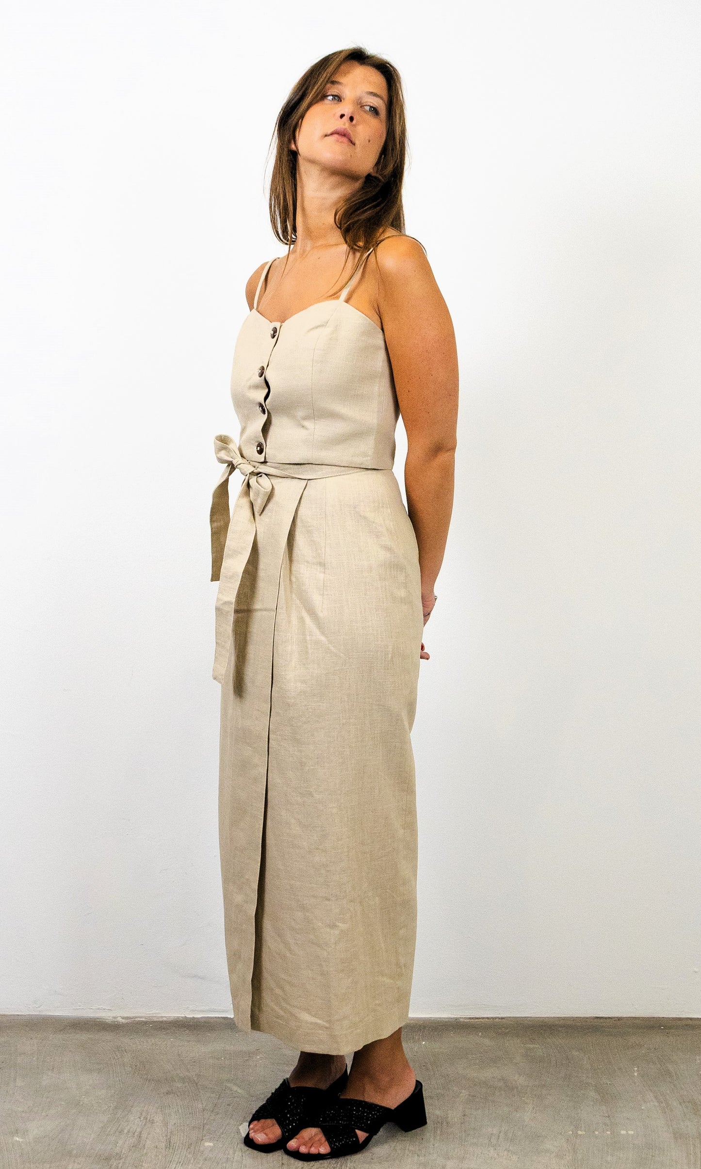 Wrap midi skirt